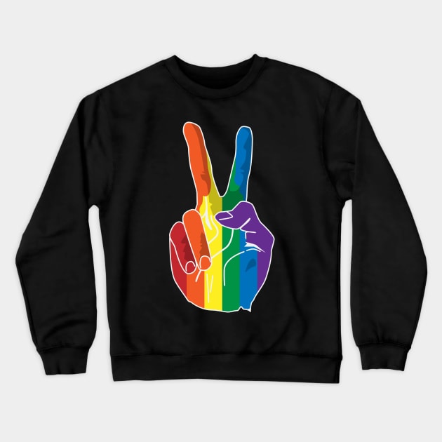 Sign of Peace (Rainbow Hand) Crewneck Sweatshirt by Eldritch Tree